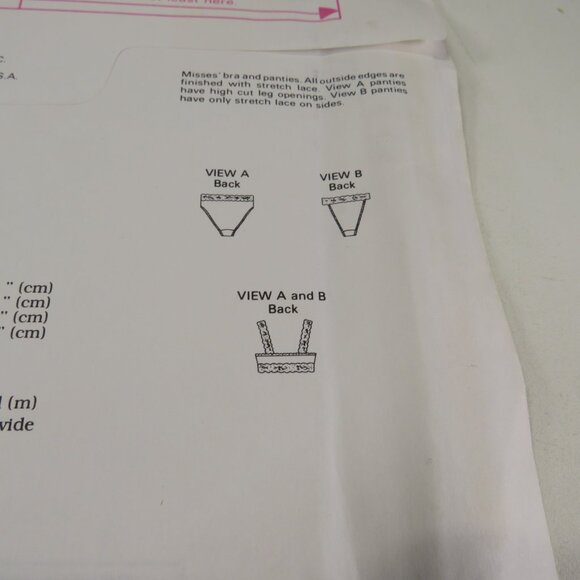 Kwik Sew 2200 Clothing Pattern XS-LG Bra & Panties UNCUT - Picture 3 of 4